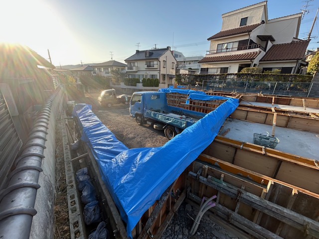 大阪のコートハウス　基礎工事が進んでいます